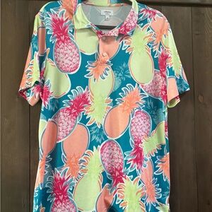 Crown & Ivy Tropical Print Polo